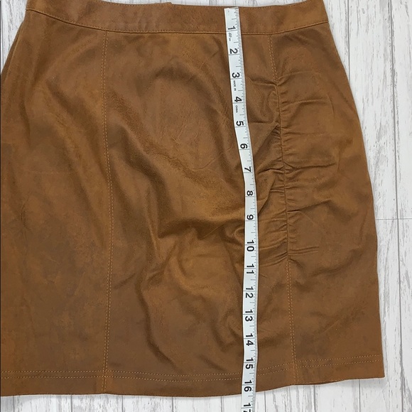 Free People Rumi Ruched Faux Leather Mini Skirt - Picture 5 of 5